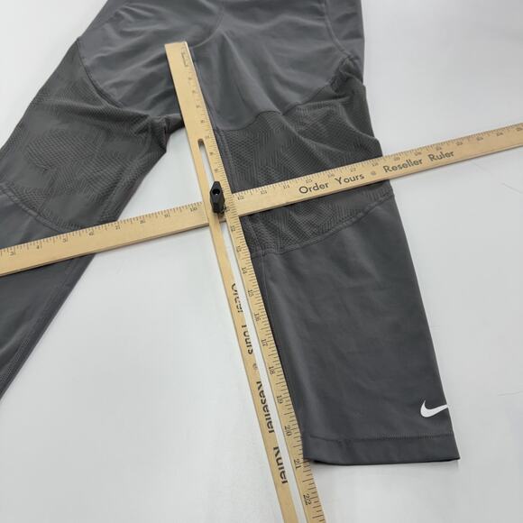 Nike Pro Dri FIT Leggings Womens Large Gray Cropped Training Tight Athletic - Picture 8 of 9